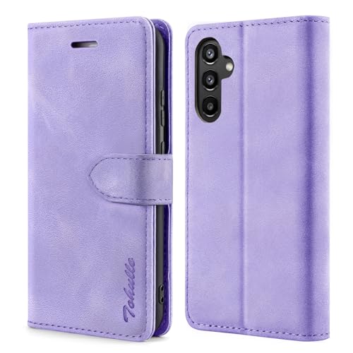 TOHULLE Schutzhülle für Samsung Galaxy A55 5G, Premium-Leder, Brieftaschen-Schutzhülle mit Kartenhalter, Ständer, Magnetverschluss, Klapphülle, kompatibel mit Samsung Galaxy A55 5G, Violett von TOHULLE