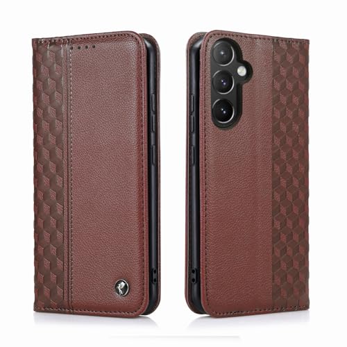 TOHULLE Schutzhülle für Samsung Galaxy A56 5G, Premium-PU-Leder, Brieftaschen-Schutzhülle mit Kartenhalter, Ständer, eingebauter Magnetverschluss, Karomuster, Klapphülle für Samsung Galaxy A56 5G TOHULLE Schutzhülle für Samsung Galaxy A56 5G, Premium-PU-Leder, Brieftaschen-Schutzhülle mit Kartenhalter, Ständer, eingebauter Magnetverschluss, Karomuster, Klapphülle für Samsung Galaxy A56 5G von TOHULLE
