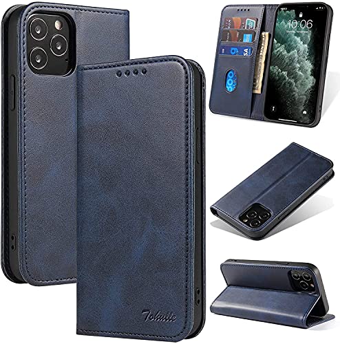 TOHULLE Schutzhülle für iPhone 13, Premium-PU-Leder, Brieftaschen-Schutzhülle mit Kartenhalter, Ständer und integriertem Magnetverschluss, Blau TOHULLE Schutzhülle für iPhone 13, Premium-PU-Leder, Brieftaschen-Schutzhülle mit Kartenhalter, Ständer und integriertem Magnetverschluss, Blau von TOHULLE