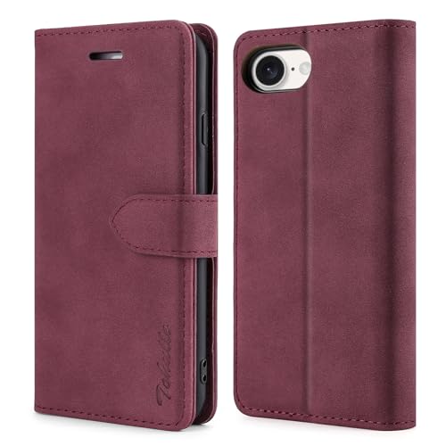 TOHULLE Schutzhülle für iPhone 16E, Premium-Leder, Brieftaschen-Schutzhülle mit Kartenhalter, Ständer, Magnetverschluss, Klapphülle, kompatibel mit iPhone 16E, Rot TOHULLE Schutzhülle für iPhone 16E, Premium-Leder, Brieftaschen-Schutzhülle mit Kartenhalter, Ständer, Magnetverschluss, Klapphülle, kompatibel mit iPhone 16E, Rot von TOHULLE