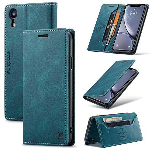 TOHULLE Schutzhülle für iPhone X / iPhone Xs, Vintage-Stil, Brieftaschen-Hülle, Kartenhalter, Ständer, integrierte Magnete, Klapp-Folio-Lederhülle für iPhone X/XS – Blau TOHULLE Schutzhülle für iPhone X / iPhone Xs, Vintage-Stil, Brieftaschen-Hülle, Kartenhalter, Ständer, integrierte Magnete, Klapp-Folio-Lederhülle für iPhone X/XS – Blau von TOHULLE