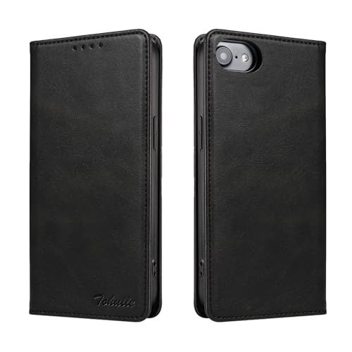 TOHULLE iPhone 8 SE 2020 Hülle, Premium PU Leder Wallet Case mit Kartenhalter Kickstand eingebautem Magnetverschluss Flip Folio Handyhülle für 7/8/SE - Schwarz TOHULLE iPhone 8 SE 2020 Hülle, Premium PU Leder Wallet Case mit Kartenhalter Kickstand eingebautem Magnetverschluss Flip Folio Handyhülle für 7/8/SE - Schwarz von TOHULLE