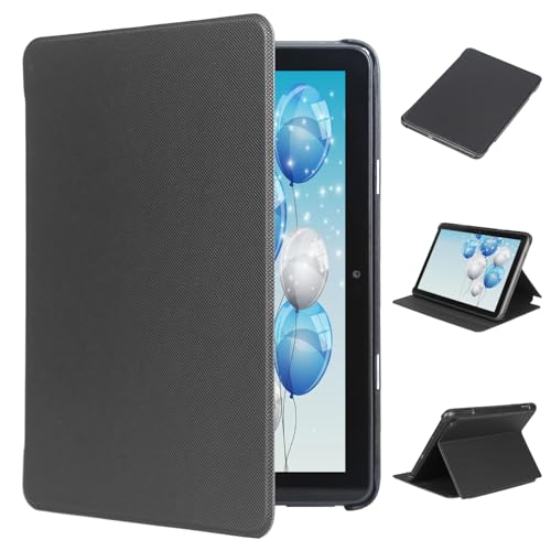 Hülle für 8-Zoll-Tablet (12th Gen, 2024/2022 Release), TOKILO Soft PU-Ledertasche Einstellbarer Stand Auto Wake/Sleep, Nicht kompatibel mit iPad Mini/Samsung 8,7-Zoll-Tablet (Schwarz) von TOKILO