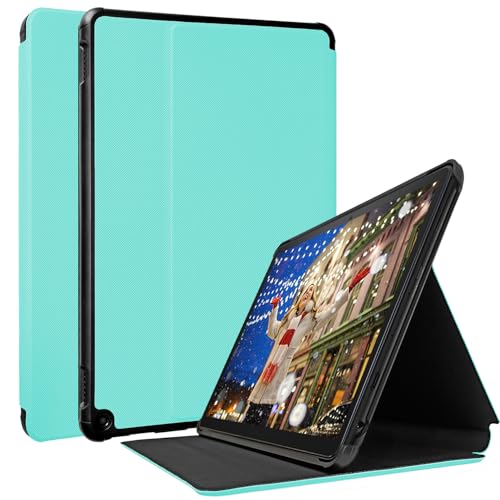 Hülle für LG 10.1 Zoll Tablet & Ƒỉṛẹ-ḤḌ 10 Zoll Tablet (13th Gen, 2023 Release), TOKILO Slim Leichte Weiche PU Ledertasche mit Stand Auto Wake/Sleep, MintGrün von TOKILO