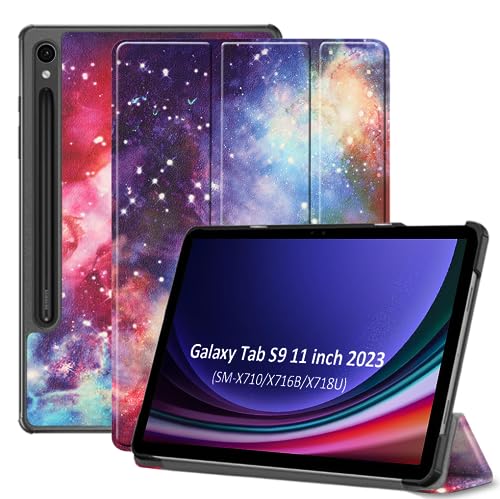 TOKILO Hülle für Samsung Galaxy Tab S9 11 Zoll 2023 Tablet, Ultra leichte schlanke PU-Leder Tri-Fold Stand Abdeckung mit Stifthalter und Auto Wake/Sleep (Roségold) von TOKILO