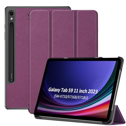 TOKILO Hülle für Samsung Galaxy Tab S9 11 Zoll 2023 Tablet, Ultra leichte schlanke PU-Leder Tri-Fold Stand Abdeckung mit Stifthalter und Auto Wake/Sleep (Schmetterling) von TOKILO
