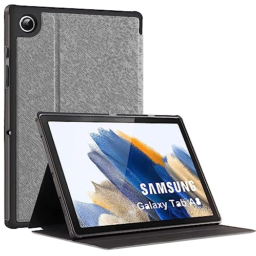 TOKILO Schutzhülle für Samsung Galaxy Tab A8 10,5 Zoll 2022 (SM-X200/X205/X207), schlanke, leichte, weiche Gummi-Rückseite, Lederhülle mit automatischer Wake/Sleep-Funktion, verstellbarer Ständer von TOKILO