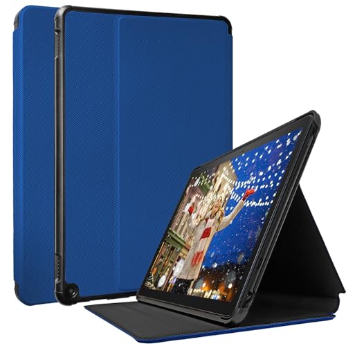 Tablet Hülle für Fire HD-10-Zoll (13th Gen, 2023 Release), TOKILO Slim leichte weiche PU-Ledertasche mit Stand Auto Wake/Sleep, Navy Blue von TOKILO