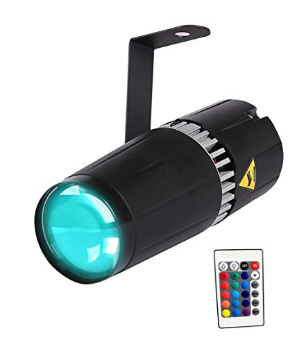 TOM, LED-Punktstrahler, Bühnenlicht mit Infrarot-Fernbedienung, 9 W, RGB 3-in-1, mit Gobo und Strahler von TOM