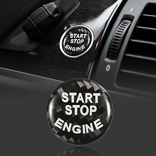 TOMALL Auto Motor Start Taste Abdeckung kompatibel mit BMW X5 X6 E90 E91 Push Start Stop Taste Abdeckung Trim Motor Zündung Ring Kappe Keyless Motor Start Dekor für Auto Carbon Fiber Interieur Zubehör von TOMALL