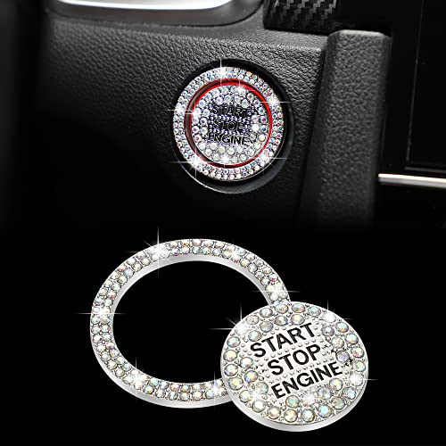 TOMALL Bling Auto Motor Startknopf Abdeckung Diamant Innen Kristall Push Start Button Ring Aufkleber Glitzernde Zubehör Bling Zündknopf Strass Emblem Dekorationen Universal für Auto (Mix) von TOMALL