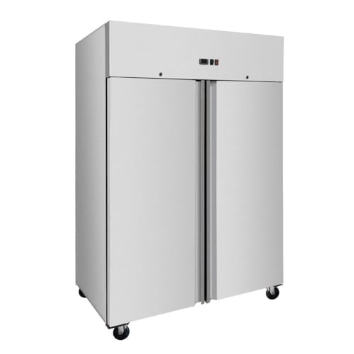 TOMAY Doppeltür Stahl-Kühlschrank 1333 Liter, GN2/1, 4 Schichten höhenverstellbare Einlegeböden, einstellbare Temperatur | Gastronomiebedarf von TOMAY