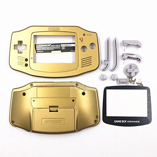 Ersatz Gehäuse Case Cover Skin für Nintendo Gameboy Advance GBA Konsole Farbe Gold Kunststoff von TOMIEYT02