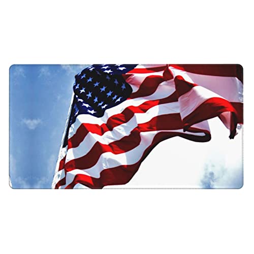 Großes Mauspad, Motiv: USA-Flagge, bedruckt, erweitertes Gaming-Mauspad, rutschfest, wasserdicht, Schreibtischunterlage mit genähten Kanten für Computer, Büro, Tastatur, Laptop, 74 x 40 cm Großes Mauspad, Motiv: USA-Flagge, bedruckt, erweitertes Gaming-Mauspad, rutschfest, wasserdicht, Schreibtischunterlage mit genähten Kanten für Computer, Büro, Tastatur, Laptop, 74 x 40 cm von TOMPPY