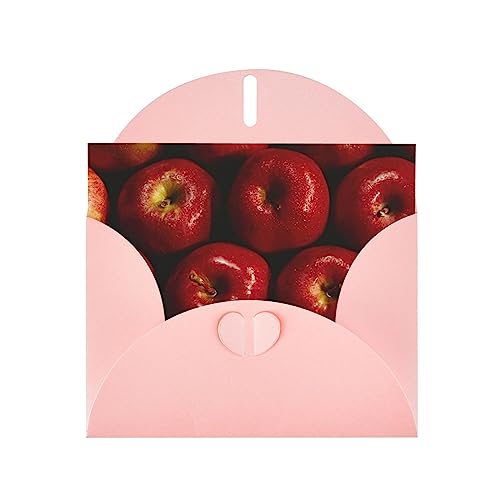 TOMPPY Roter Apfel bedruckte Grußkarte, leere Karten mit weißen Umschlägen, lustige Geburtstagskarte, Dankeskarten, 10,2 x 15,2 cm von TOMPPY