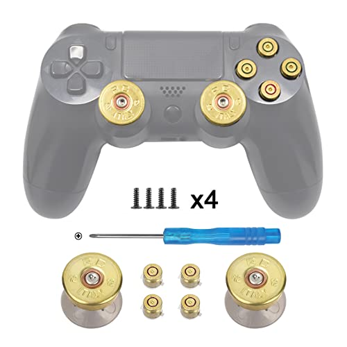 TOMSIN Northwest Guitars Bullet Buttons & Bullet Joystick Thumbstick für PS4-Controller, goldfarben von TOMSIN