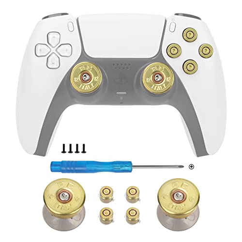 TOMSIN Northwest Guitars Thumbsticks & Action Bullet Buttons Set für PS5 Controller, goldfarben von TOMSIN