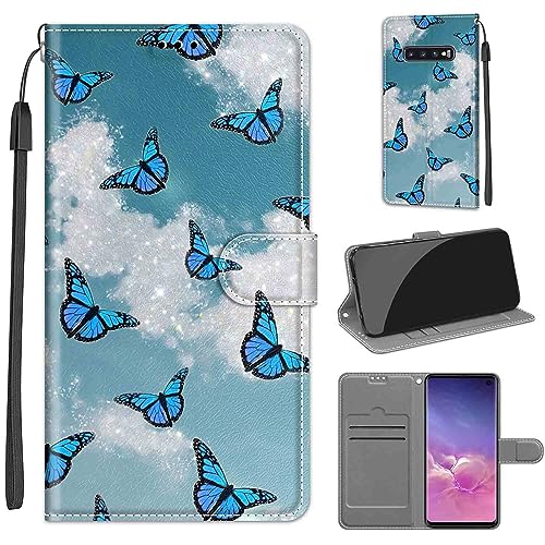 Handyhülle für Samsung Galaxy S10 Hülle [Kartenfach] [Standfunktion] Flip Stoßfeste Schutzhülle Bookcase für Samsung S10 Klapphülle von TOMYOU