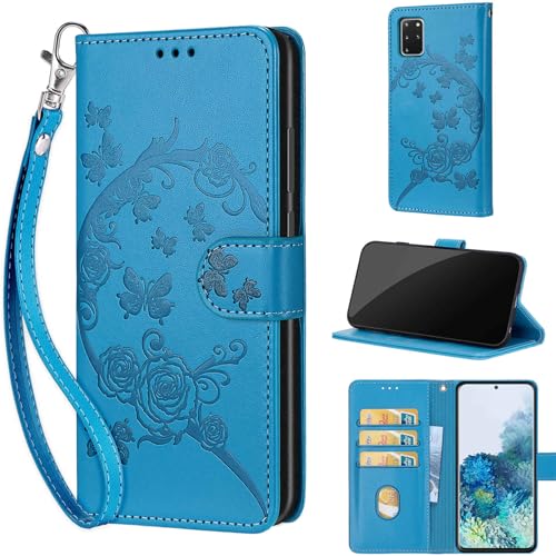 Handyhülle für Samsung Galaxy S20 Plus Hülle, Premium Stoßfesten Kunstleder Flip Wallet Case Klapphülle Handyhülle kompatibel Samsung Galaxy S20 Plus Blau von TOMYOU