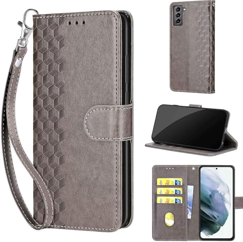Handyhülle für Samsung Galaxy S22 Hülle, mit [Kartenfach] [Standfunktion] Klappbar Magnetische Brieftasche Handyhülle für Samsung Galaxy S22 Grau von TOMYOU