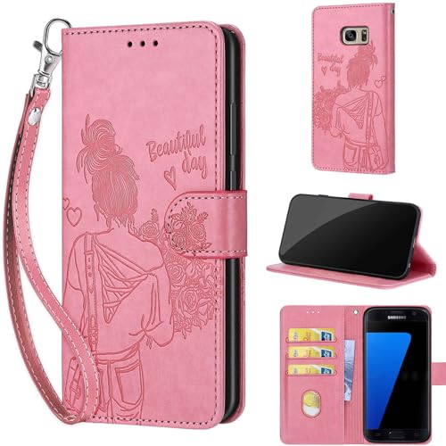 Handyhülle für Samsung Galaxy S7 Hülle, Premium Stoßfesten Kunstleder Flip Wallet Case Klapphülle Handyhülle kompatibel Samsung Galaxy S7 Rosa Handyhülle für Samsung Galaxy S7 Hülle, Premium Stoßfesten Kunstleder Flip Wallet Case Klapphülle Handyhülle kompatibel Samsung Galaxy S7 Rosa von TOMYOU