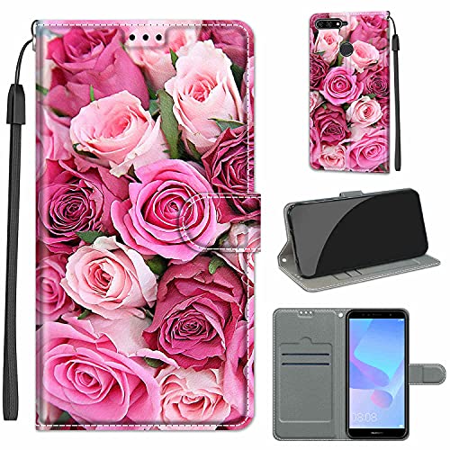 TOMYOU Handyhülle für Huawei Y6 2018 / Honor 7a Hülle Leder, Huawei Y6 Prime (2018) Handy Hüllen, Flip Handytasche Schutzhülle für Huawei Y6 2018 / Honor 7a Pro Case von TOMYOU