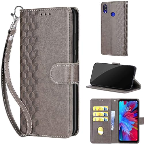 TOMYOU Handyhülle für Xiaomi Redmi Note 7 / Note 7 Pro/Note 7s Hülle, Flip Wallet Case mit [Kartenfach] [Standfunktion] Handyhülle kompatibel Xiaomi Redmi Note 7 / Note 7 Pro/Note 7s Grau von TOMYOU