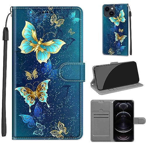 Handyhülle für iPhone 13 / iPhone 14 Hülle, mit [Kartenfach] [Magnetverschluss] Premium Kunstleder Stoßfeste Klapphülle kompatibel iPhone 13 / iPhone 14 von TOMYOU