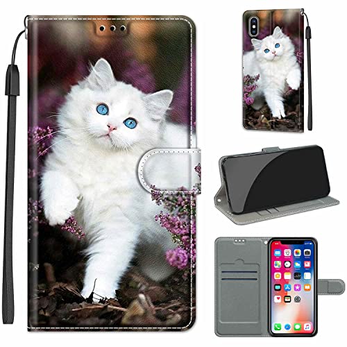 TOMYOU Handyhülle iPhone X Hülle, iPhone XS Hülle, Premium Leder Case Klappbar Stoßfeste Schutzhülle Klapphülle Lederhülle für iPhone X/iPhone XS Hülle von TOMYOU