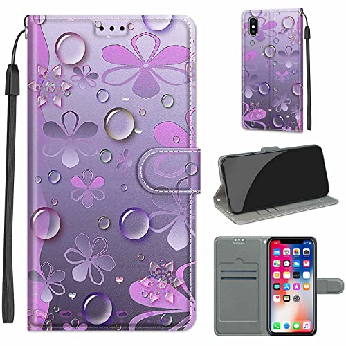 TOMYOU Handyhülle iPhone X Hülle, iPhone XS Hülle, Premium Leder Case Klappbar Stoßfeste Schutzhülle Klapphülle Lederhülle für iPhone X/iPhone XS Hülle von TOMYOU