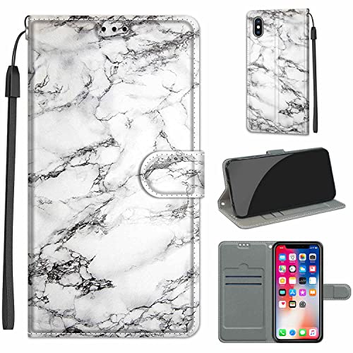 TOMYOU Handyhülle iPhone X Hülle, iPhone XS Hülle, Premium Leder Case Klappbar Stoßfeste Schutzhülle Klapphülle Lederhülle für iPhone X/iPhone XS Hülle von TOMYOU