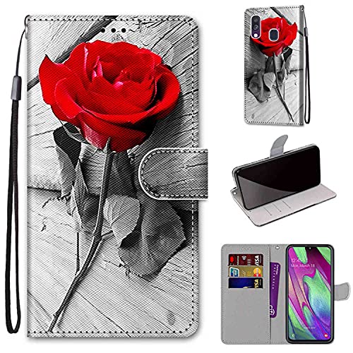 TOMYOU Hülle für Samsung Galaxy A40, Premium Leder PU Handyhülle， Flip Case Wallet mit [Kartenfach] für Samsung Galaxy A40 von TOMYOU