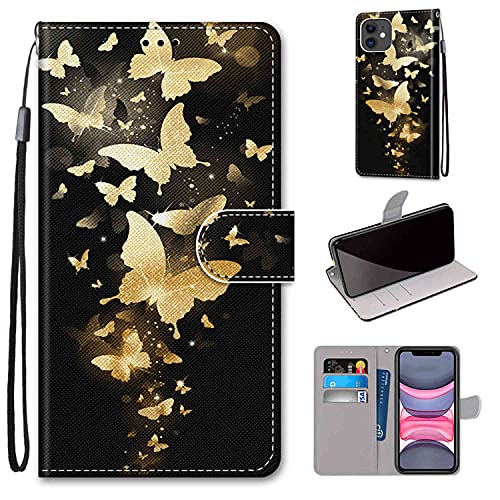 TOMYOU Hülle für iPhone 11, iPhone 11 Stoßfeste Handyhülle, Premium-PU-Ledertasche Mit [Kartenschlitz] [Standfunktion] Kompatibel für iPhone 11 von TOMYOU