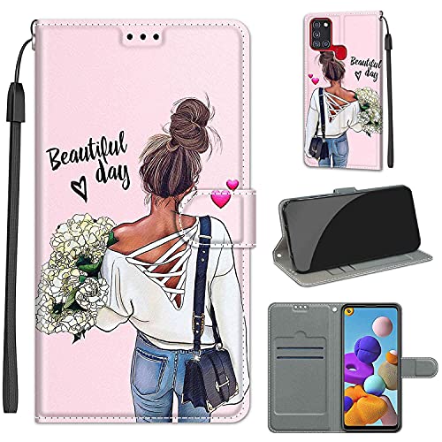 TOMYOU kompatibel für Samsung Galaxy A21S Hülle, für Samsung A21S Hülle, Samsung Galaxy A21S Premium PU Leder Schutzhülle, Magnetische Schutzhülle Etui kompatibel mit Samsung Galaxy A21S von TOMYOU