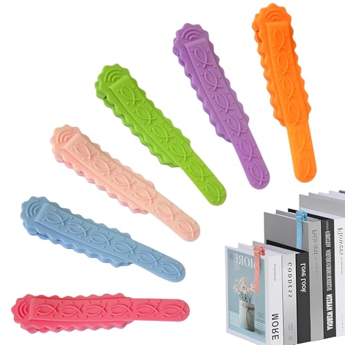 TONAUP Automatische Selbstblätternde Lesezeichen, 6 Stück Silikon Automatic Bookmark, Kleine Fische Seitenmarkierungs Clip, Bunte Intelligentes Lesezeichen für Schule Heimbürobedarf TONAUP Automatische Selbstblätternde Lesezeichen, 6 Stück Silikon Automatic Bookmark, Kleine Fische Seitenmarkierungs Clip, Bunte Intelligentes Lesezeichen für Schule Heimbürobedarf von TONAUP