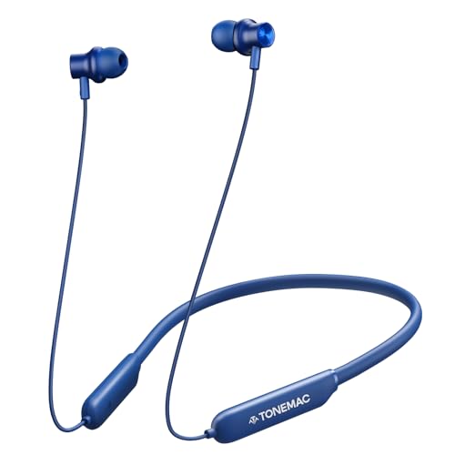 TONEMAC Bluetooth Kopfhörer - N8 Kabellose Ohrhörer mit magnetischem Nackenband | 40 Stunden Spielzeit, IPX6 Schweißfest, Tiefer Bass Kopfhörer für Telefonate, Musik und Sport von TONEMAC