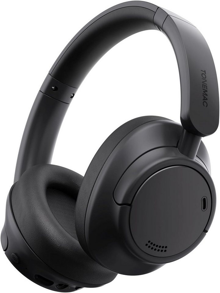 TONEMAC Hybrid Active Geräuschisolierung, Bluetooth 5.3,Hi-Res Sound, 80h Akku Kopfhörer (Extralange Akkulaufzeit & Schnellladung – Bis zu 92 Stunden Spielzeit (71 h mit ANC) und 9 Stunden Nutzung nach nur 10 Minuten Aufladen über USB-C., Bluetooth, Kraftvoller HD-Sound mit tiefen Bässen 40mmTreiber liefern klare Höhen) von TONEMAC