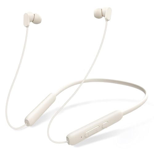TONEMAC N18 In Ear Kopfhörer Bluetooth mit Kabel,Neckband Headphones Sport,Bluetooth Earbuds mit ENC Mikrofon für Joggen,Workout (Weiß) von TONEMAC
