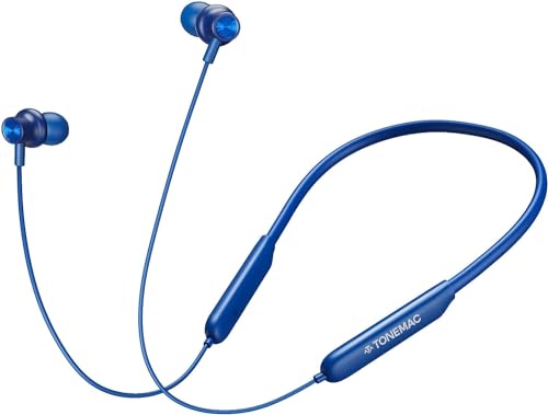 TONEMAC N8 In Ear Kopfhörer Bluetooth,Bluetooth Kopfhörer mit Kabel,Bluetooth Kopfhörer Sport,Bluetooth Earbuds mit ENC Mikrofon für Joggen,Workout (Blau) von TONEMAC