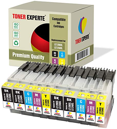 10 XL TONER EXPERTE® LC-1280XL LC-1240XL Druckerpatronen kompatibel für MFC-J6510DW MFC-J430W MFC-J6910DW MFC-J5910DW MFC-J825DW MFC-J625DW DCP-J525W DCP-J725DW DCP-J925DW von TONER EXPERTE