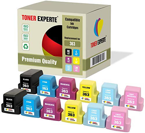 12 XL TONER EXPERTE® Druckerpatronen kompatibel für 363 Photosmart C5180, C6150, C6180, C6280, C7180, C7280, C8180, 3110, 3210, 3310, 8250, D6160, D7160, D7260, D7460, 3210xi von TONER EXPERTE