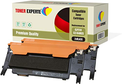 TONER EXPERTE 2er Pack Schwarz Premium Toner kompatibel zu CLT-K4092S für Samsung CLP-310, CLP-310N, CLP-315, CLP-315W, CLX-3170, CLX-3170FN, CLX-3170FW, CLX-3175, CLX-3175FN, CLX-3175FW, CLX-3175N von TONER EXPERTE