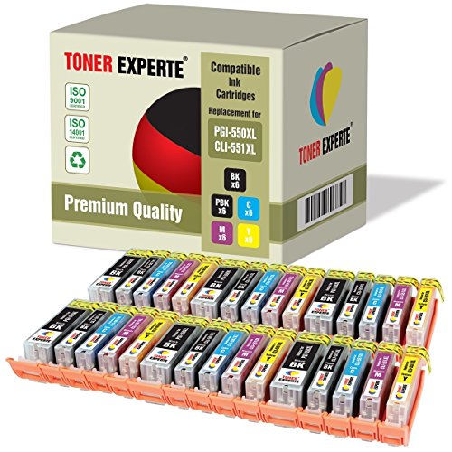 30 XL TONER EXPERTE® PGI-550XL / CLI-551XL Druckerpatronen kompatibel für Canon Pixma iP7150, MG5450, MG5550, MG5650, MG6350, MG6450, MG6650, MG7150, MG7550, MX725, MX925, iP7250, iP8750, iX6850 von TONER EXPERTE