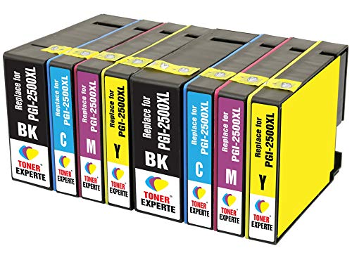 PGI-2500XL TONER EXPERTE® 8 XL Druckerpatronen kompatibel für MAXIFY MB5350 iB4050 MB5050 MB5150 MB5450 iB4150 MB5455 MB5155 9254B001 9265B001 9266B001 9267B001 | hohe Kapazität von TONER EXPERTE
