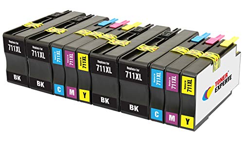 TONER EXPERTE® 10 XL Druckerpatronen kompatibel für 711 711XL DesignJet T520 T120 CZ129A CZ130A CZ131A CZ132A | hohe Kapazität von TONER EXPERTE