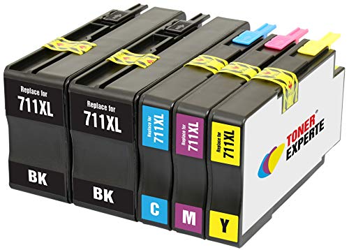 TONER EXPERTE® 5 XL Druckerpatronen kompatibel für 711 711XL DesignJet T520 T120 CZ129A CZ130A CZ131A CZ132A | hohe Kapazität von TONER EXPERTE