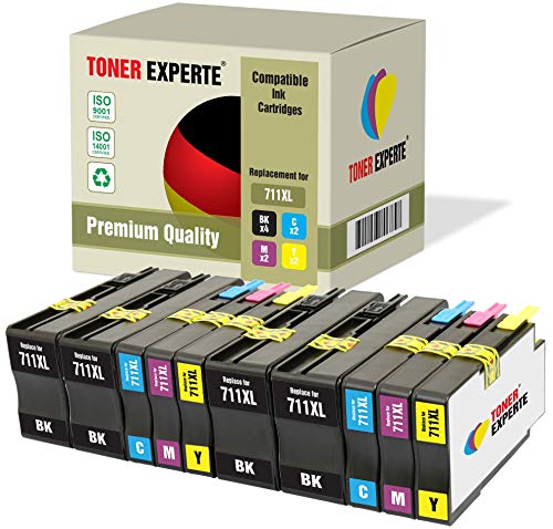 TONER EXPERTE 10 XL Druckerpatronen kompatibel für 711XL 711 XL DesignJet T120, T520 (4 Schwarz, 2 Cyan, 2 Magenta, 2 Gelb) von TONER EXPERTE