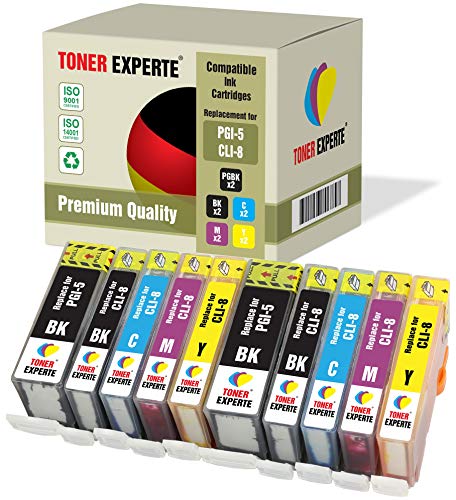 TONER EXPERTE 10 XL PGI-5 CLI-8 Druckerpatronen kompatibel für Pixma iP4200, iP4300, iP4500, iP5200, iP5200R, iP5300, MP500, MP600, MP600R, MP610, MP800, MP800R, MP810, MP830, MX850 von TONER EXPERTE