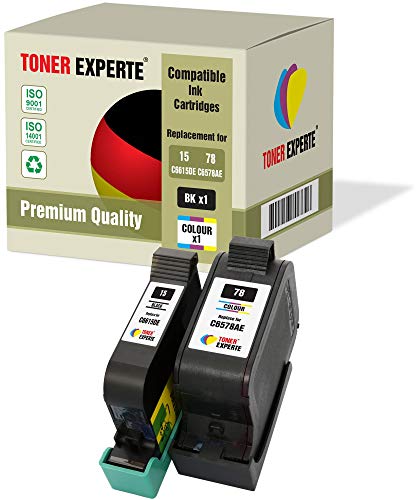TONER EXPERTE 2 XL Druckerpatronen kompatibel für 15 78 Deskjet 3810 3820 815c 916c 920c 940c 948c Copier 310 Officejet 5110 V30 V40 V45 PSC 2120 700 720 750 760 900 950 (Schwarz, Farbe) von TONER EXPERTE