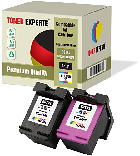 TONER EXPERTE 2 XL Druckerpatronen kompatibel für 901XL OfficeJet 4500, J4500, J4524, J4535, J4540, J4550, J4580, J4624, J4660, J4680, J4680c, G510a, G510g, G510n (Schwarz, Farbe) von TONER EXPERTE